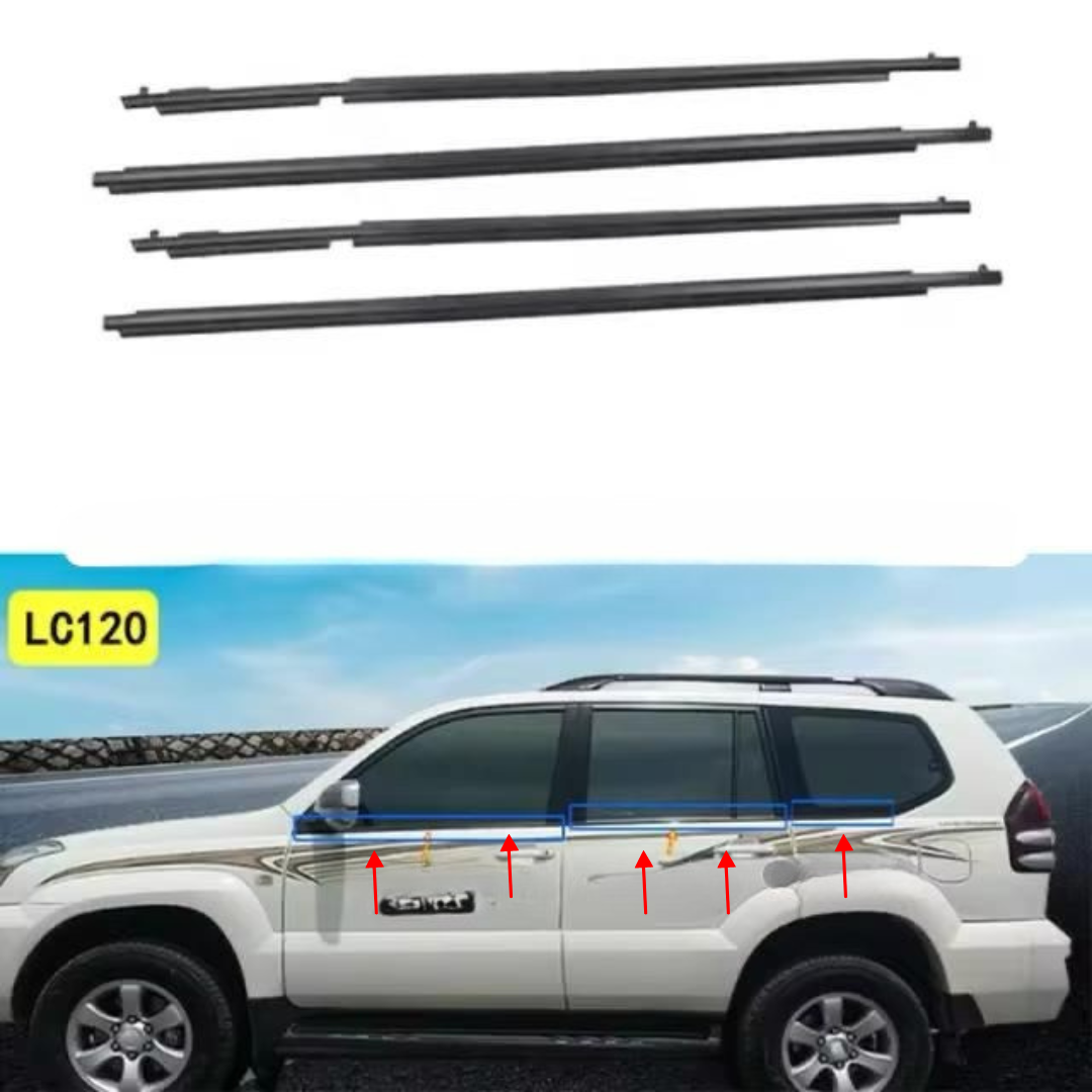Weatherstrip Seal Belt Car Windshield Seal Strip4Pcs For Toyota For Prado For LC120 2003-2009