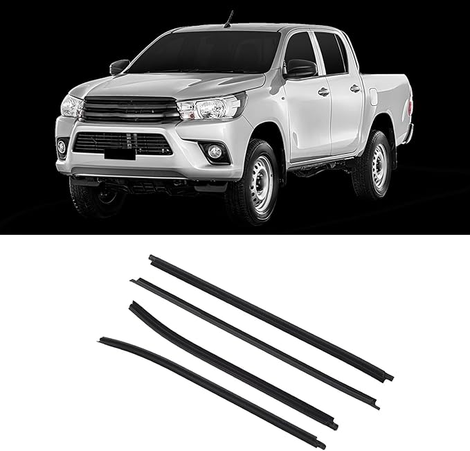 4PCS Window Moulding Trims Rubber Replacement for Toyota Hilux VIGO 2005 to 2015