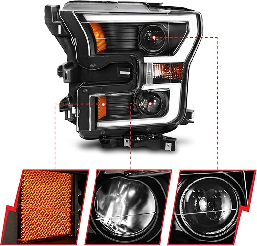 Headlights Assembly for Ford F-150 2015 2016 2017 with LED