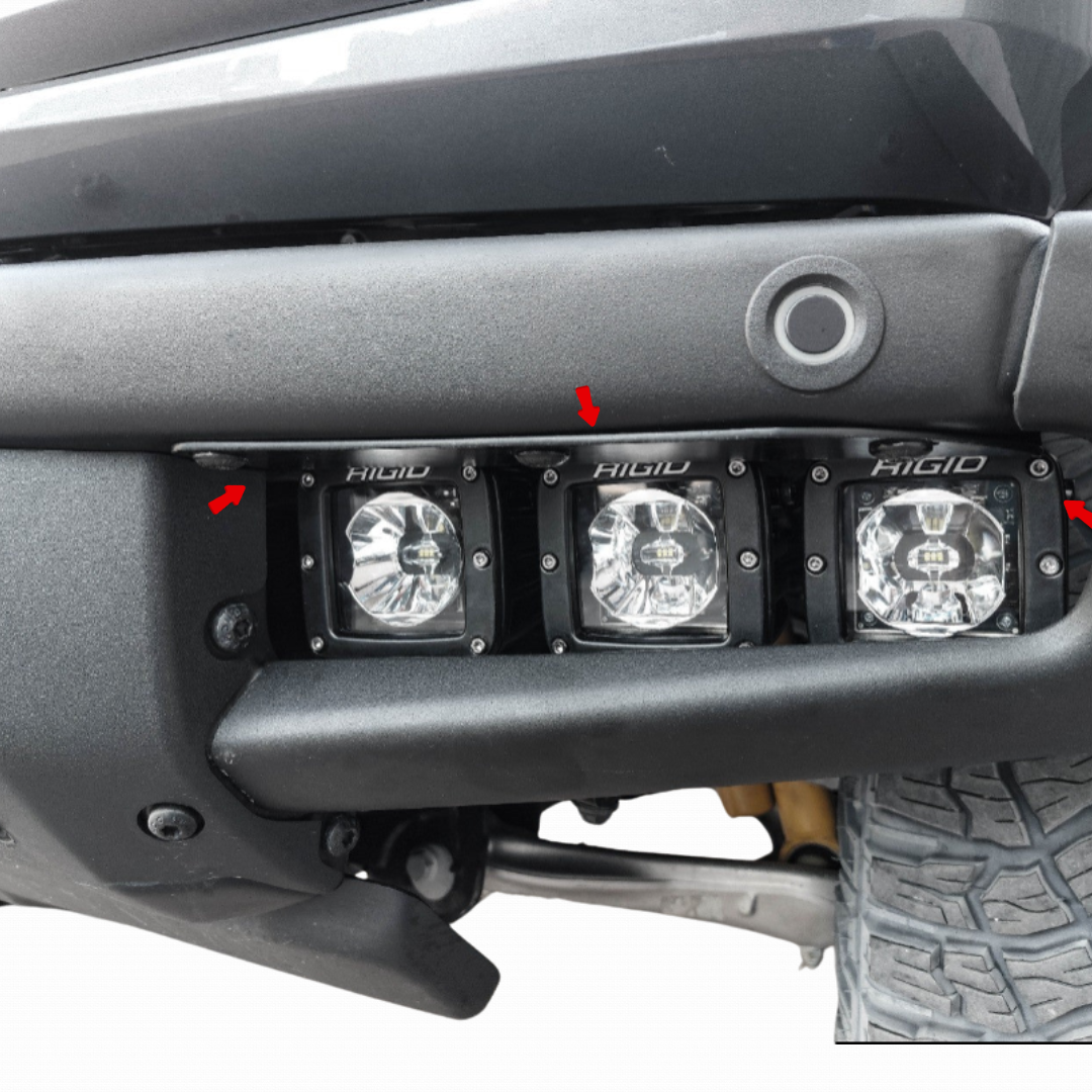 LED Pocket Lights Brackets, Front Bumper Double & Triple For Ford Bronco 2022 - 2023 (AOR)