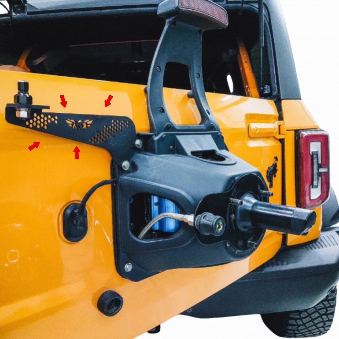 Tailgate Bracket / Mount for Antenna & Flag Pole, Driver Side For Ford Bronco 2021 - 2024 (AOR)