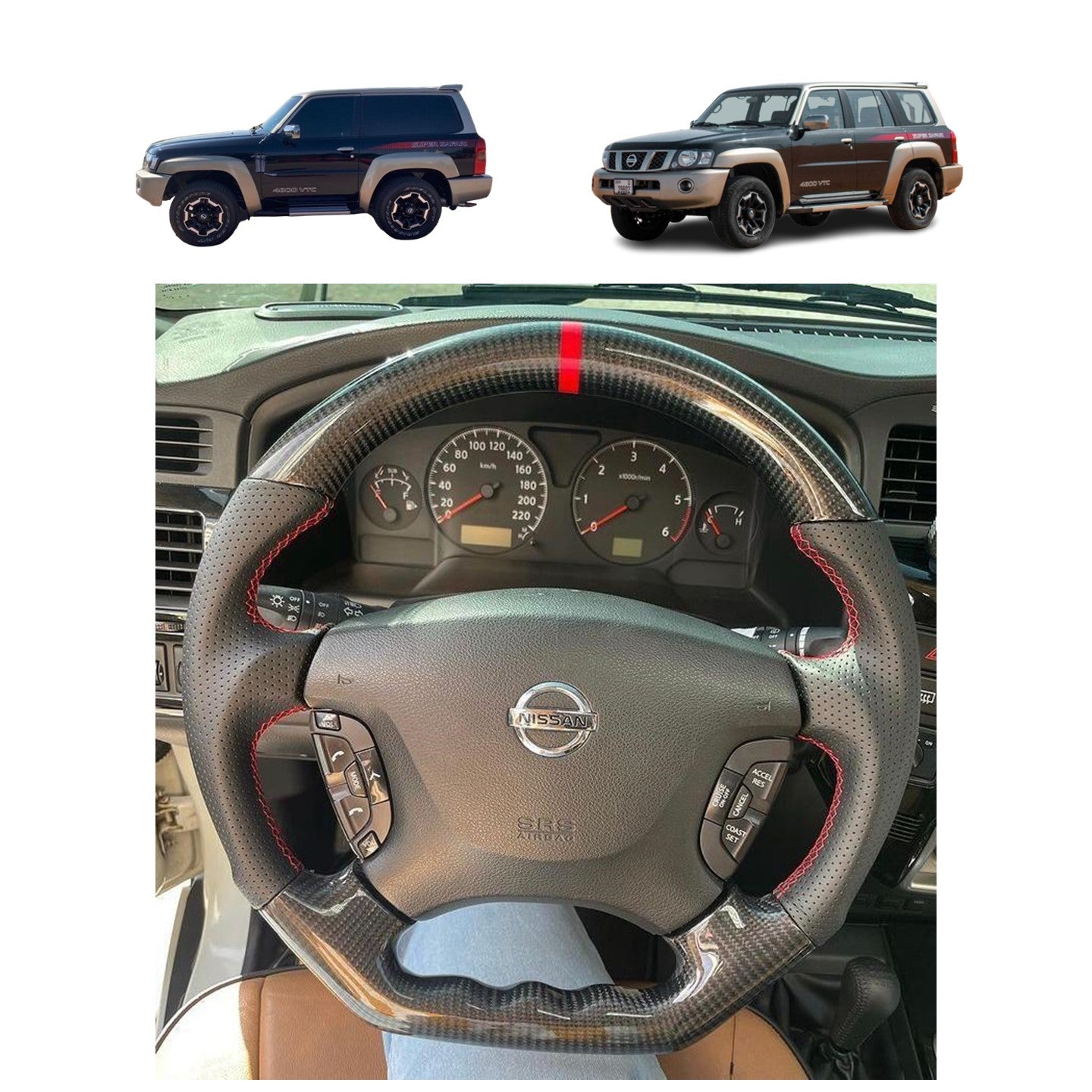 Carbon Fiber Steering Wheel for Nissan Patrol Y61 VTC GU (2005 - 2009)