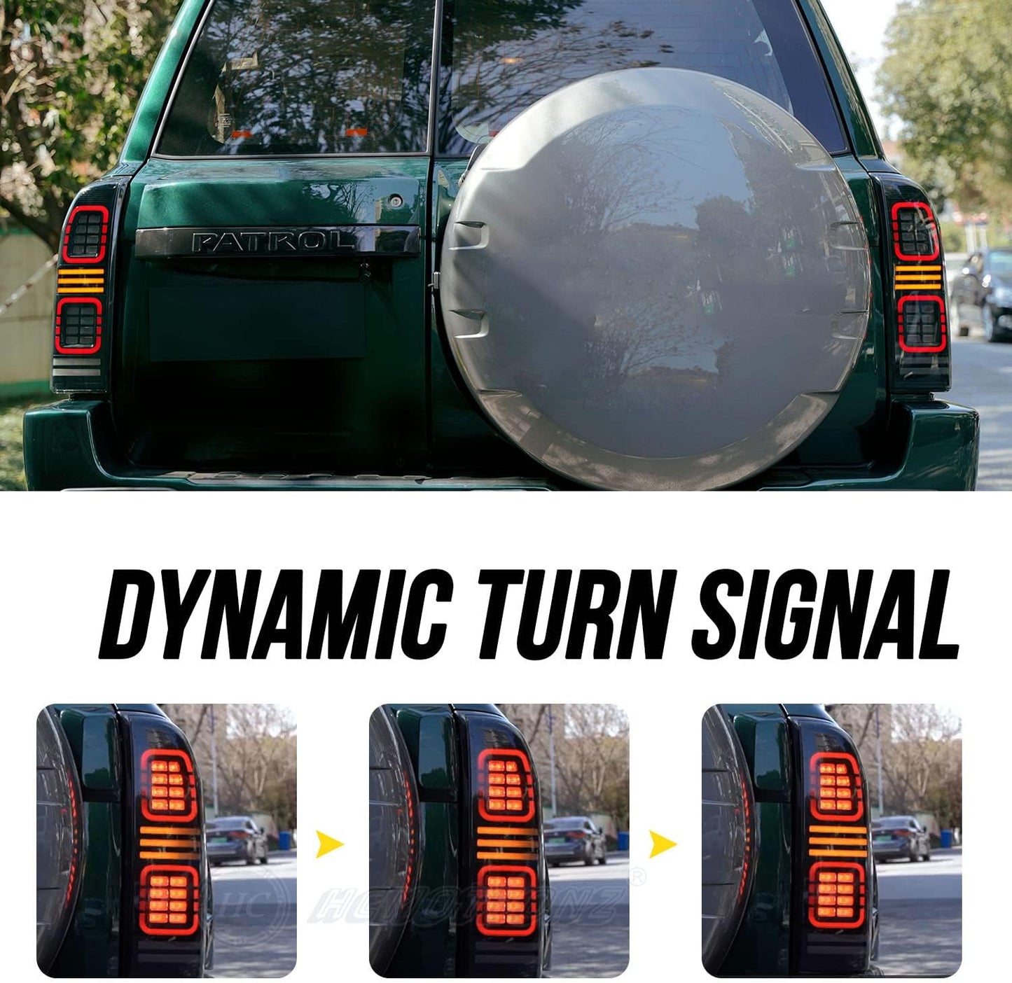 HCmotion LED Tail Lights Assembly for 2005-2016 Nissan Patrol Y61 GU – Start-Up Animation & Sequential Turn Signal