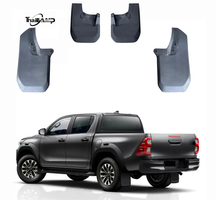 Front & Rear Splash Guards / Mud Flaps for 2024+ Toyota Hilux VIGO GR – Durable Fender Protection