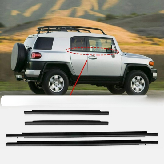 4X Door Window Moulding Trim Seal Belt Fit Toyota FJ Cruiser Weatherstrip