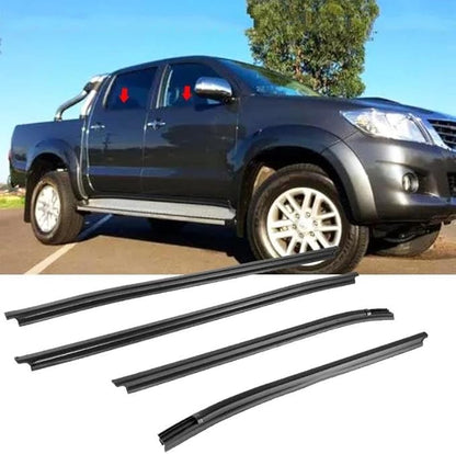 4PCS Window Moulding Trims Rubber  Replacement for Toyota Hilux  VIGO 2005 to 2015