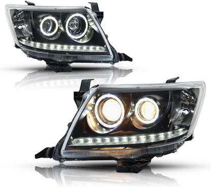 Led Headlight Compatible for Toyota Hilux Vigo 2012 2013 2014 Front Bumper Headlamp Brake Light Daytime Running Lamps