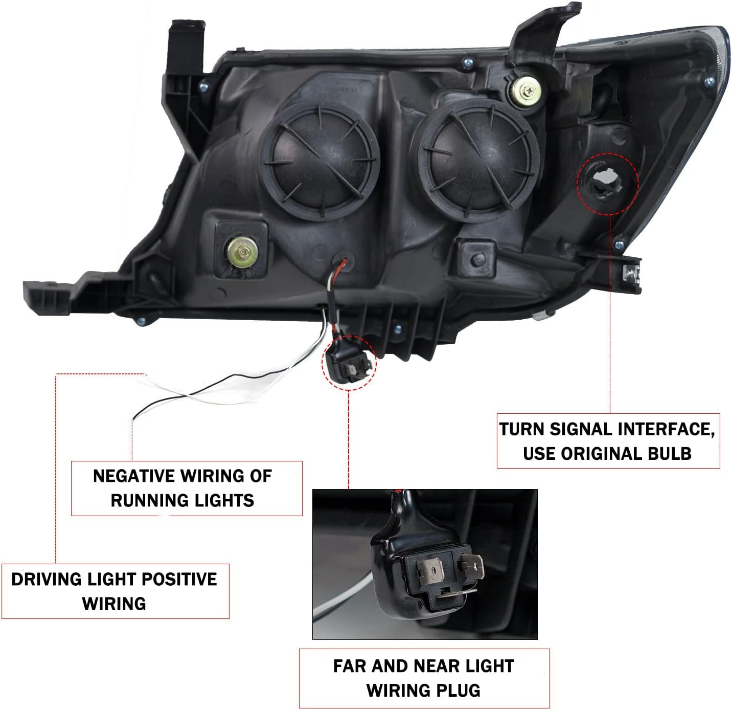 Led Headlight Compatible for Toyota Hilux Vigo 2012 2013 2014 Front Bumper Headlamp Brake Light Daytime Running Lamps