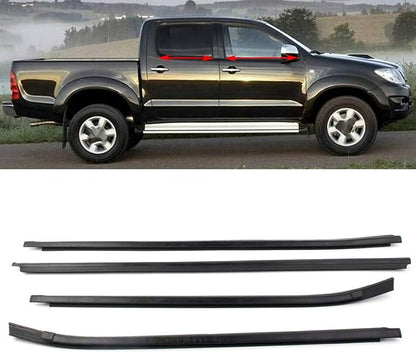 4PCS Window Moulding Trims Rubber  Replacement for Toyota Hilux  VIGO 2005 to 2015