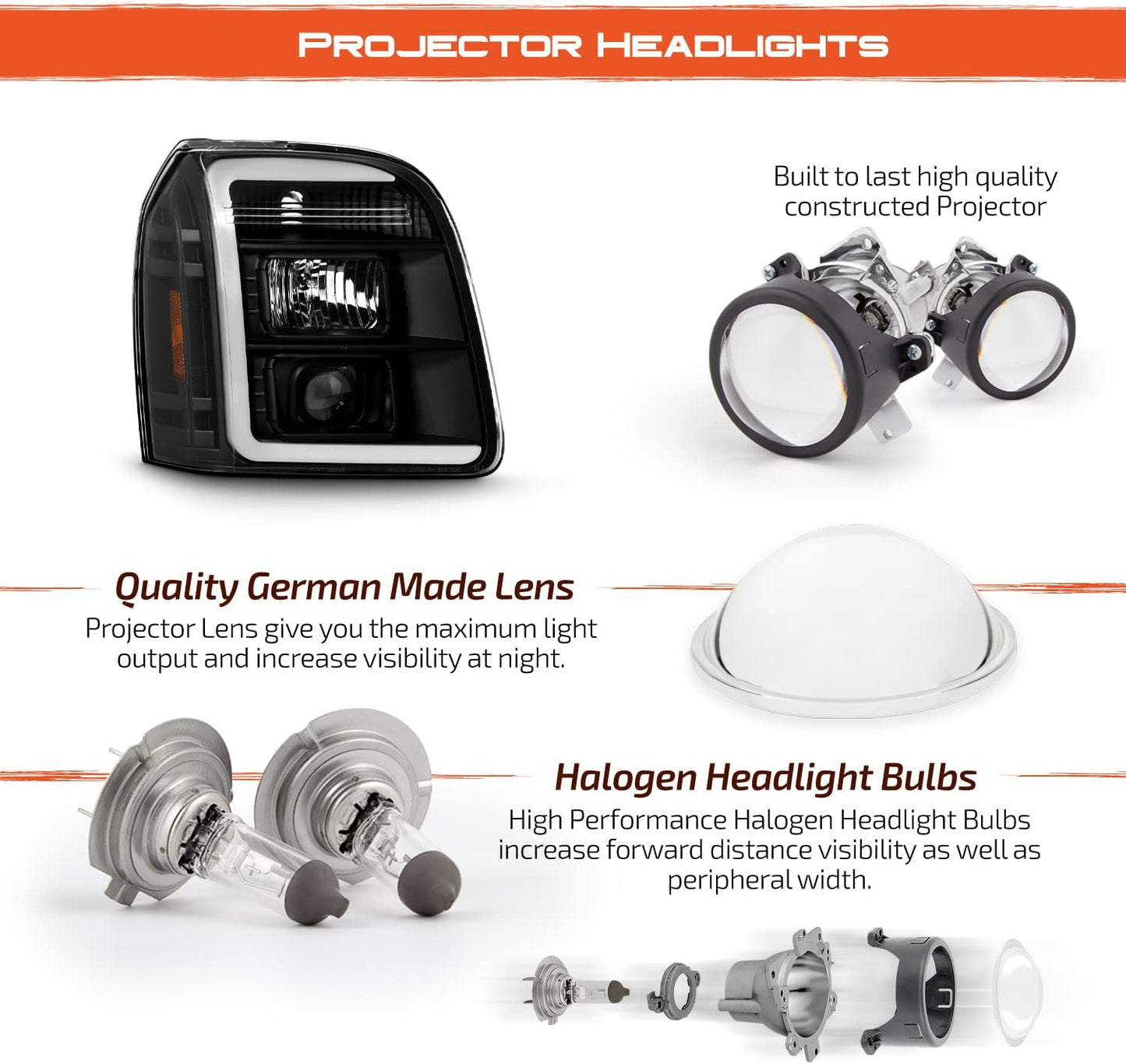 Headlights Set For 2007-2014 GMC Yukon/Yukon XL