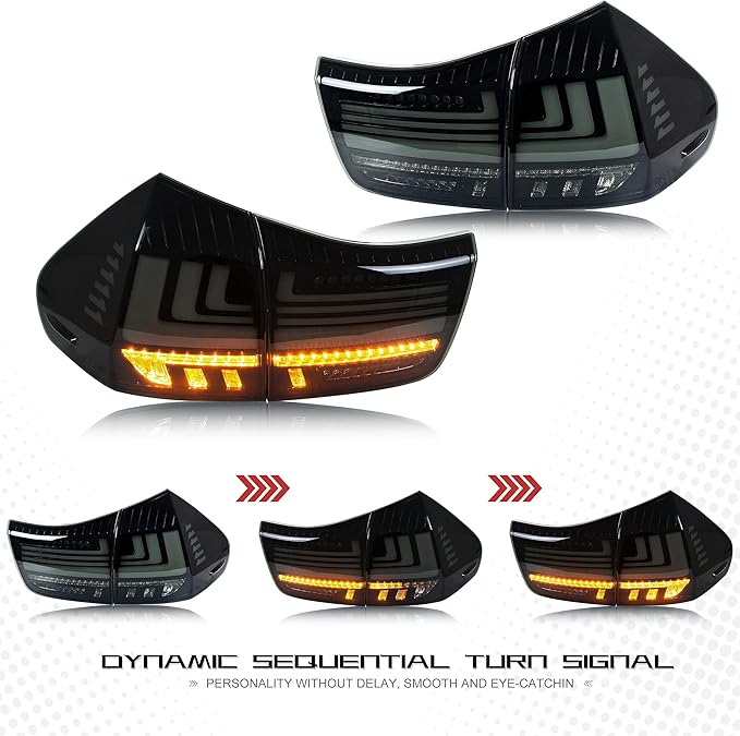 Tail Lights Assembly For Lexus 2003-2008 Red Rear Lamps With DRL Animation & Sequential Indicator ( smock)