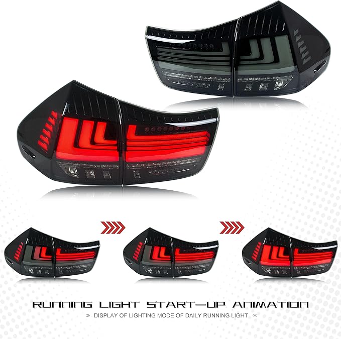 Tail Lights Assembly For Lexus 2003-2008 Red Rear Lamps With DRL Animation & Sequential Indicator ( smock)