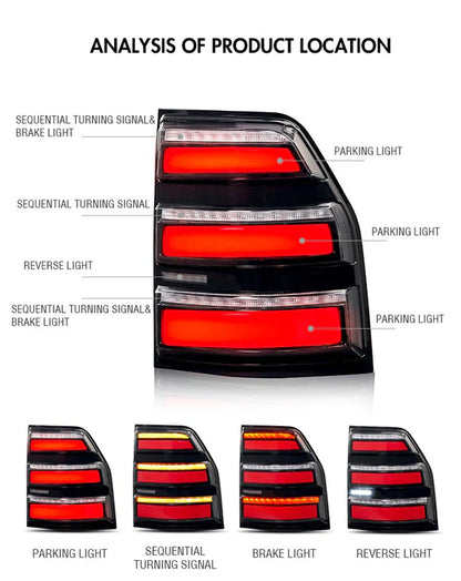 2PCS  LED Tail Light Clear For Mitsubishi Pajero V93  (2007-2022 ) 