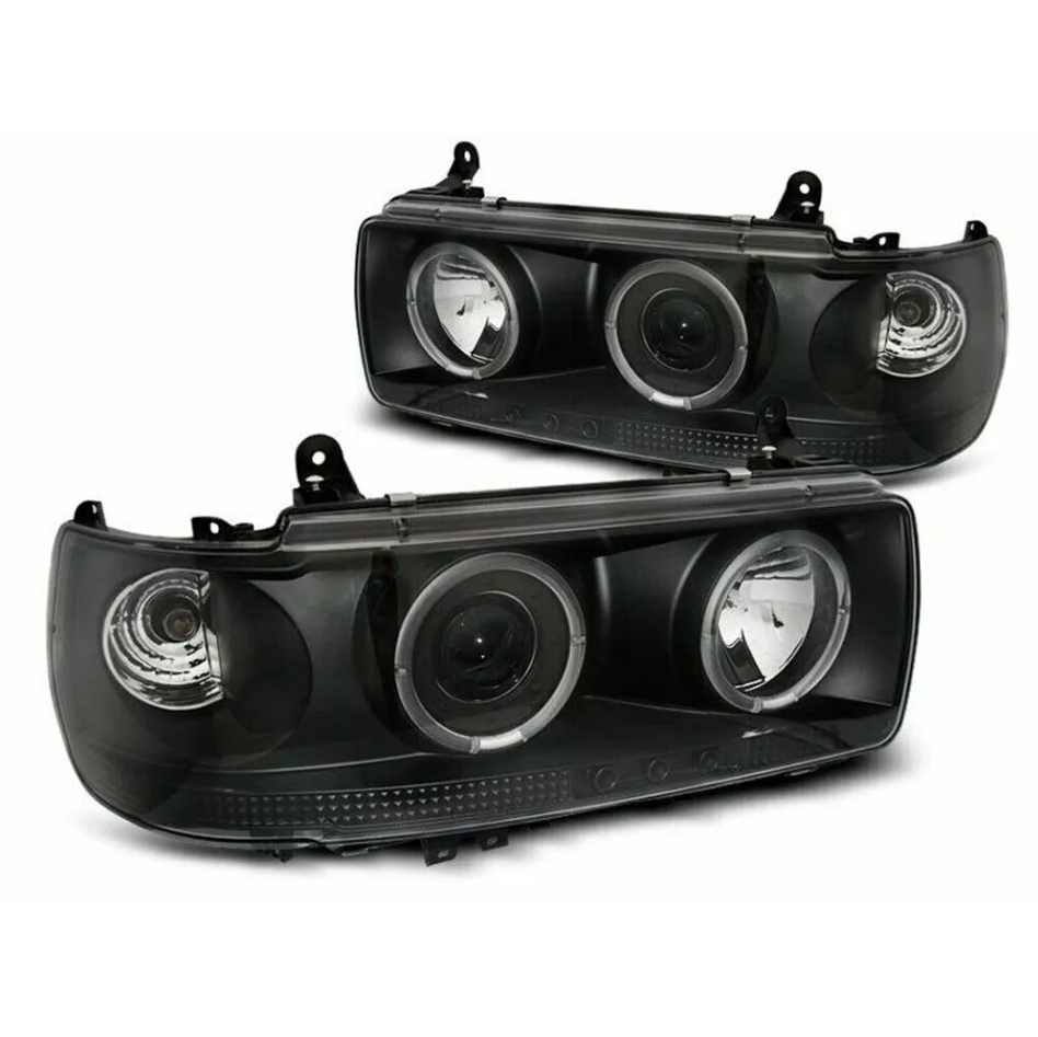  Headlight For Land Cruiser LC80/FJ80 1990-1997  Black Angel Eyes