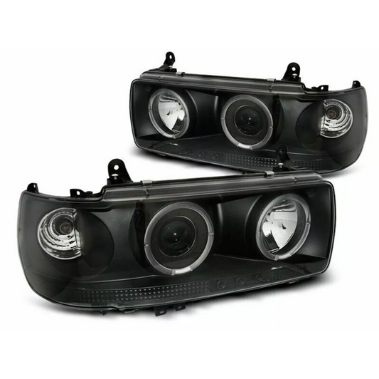  Headlight For Land Cruiser LC80/FJ80 1990-1997  Black Angel Eyes