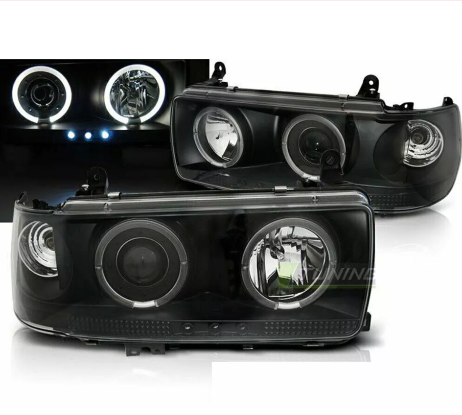  Headlight For Land Cruiser LC80/FJ80 1990-1997  Black Angel Eyes