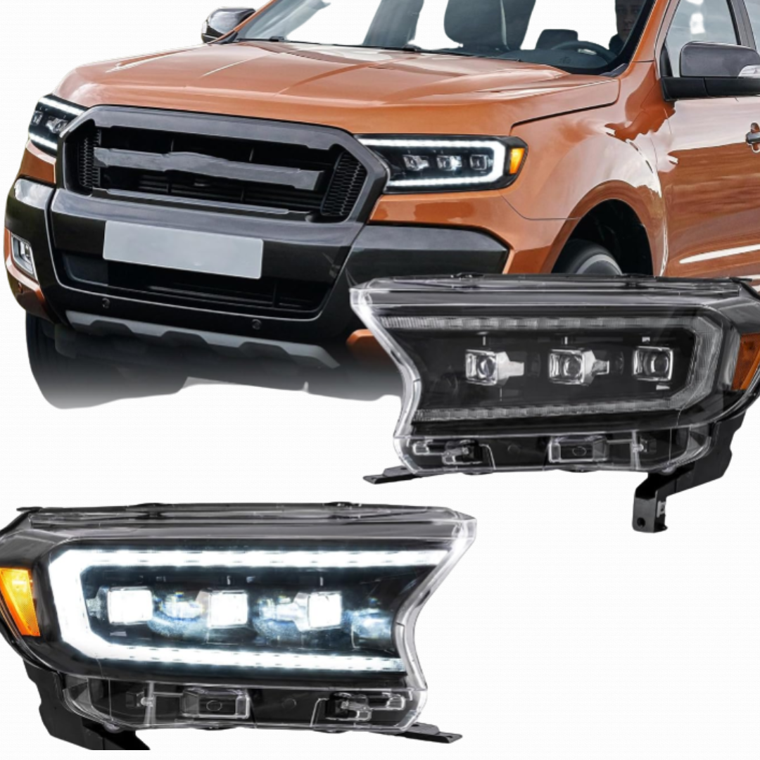 VLAND Amber Headlights – Compatible with Ranger T6 T7 T8 XL XLT Wildtrak (2015-2021) | Pair (Yellow)
