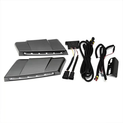 Toyota Land Cruiser LC70 LC76 LC79 Black Car Exterior Trim Front Bumper Daytime Running Light Trim Accessories