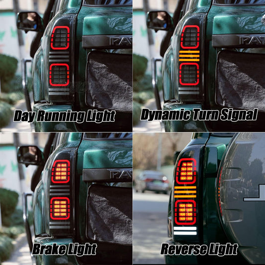HCmotion LED Tail Lights Assembly for 2005-2016 Nissan Patrol Y61 GU – Start-Up Animation & Sequential Turn Signal